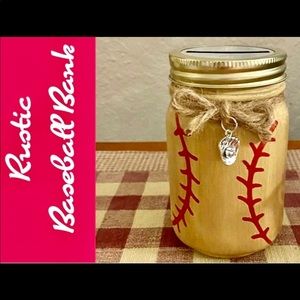 Rustic Baseball Piggy Bank